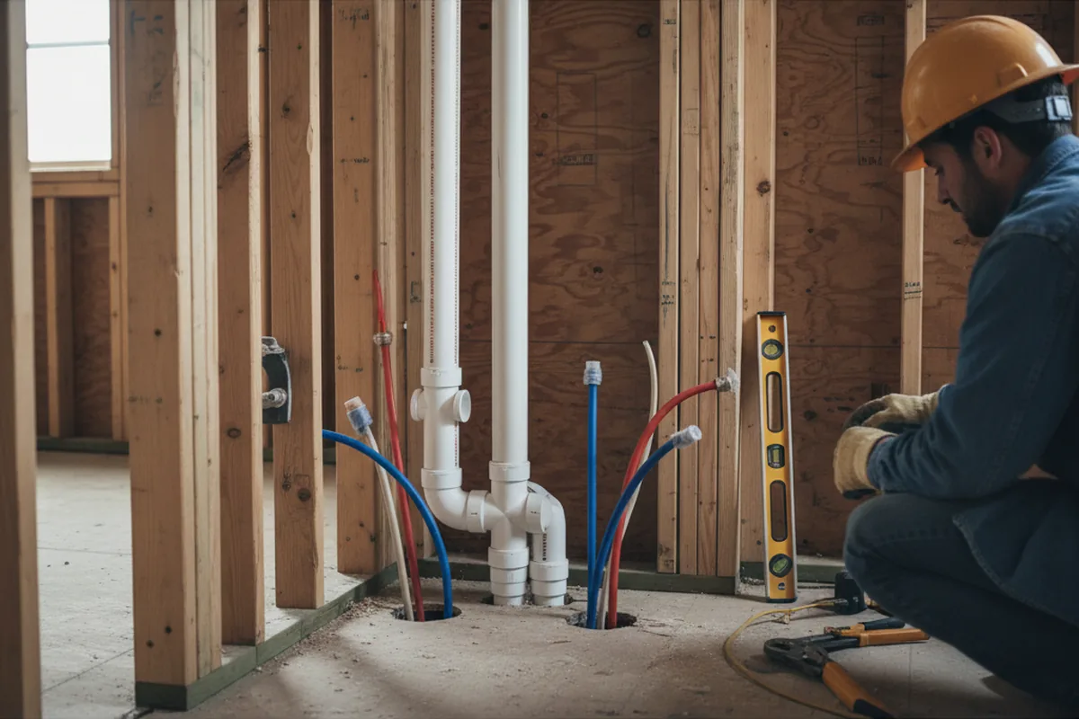 Drain and supply rough-in during Garbage Disposal Repair in Colmar